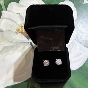2 Carat Each Quality Cubic Zirconia Earrings